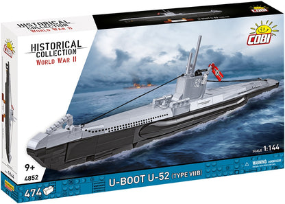 COBI Historical Collection WWII German Submarine Type VIIB (U-boat U-52) Building Set, 474 Pieces