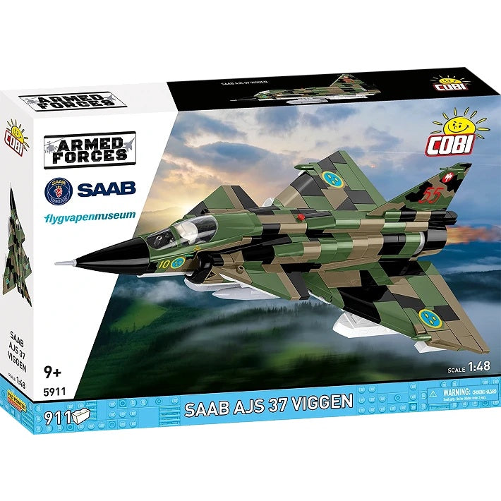 COBI Armed Forces SAAB AJS37 Viggen Aircraft Building Set, 911 Pieces