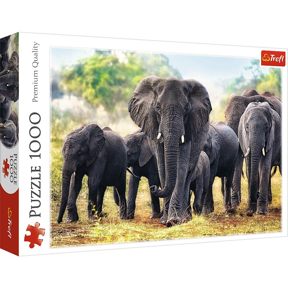 Trefl 1000 Piece Jigsaw Puzzle, African Elephants