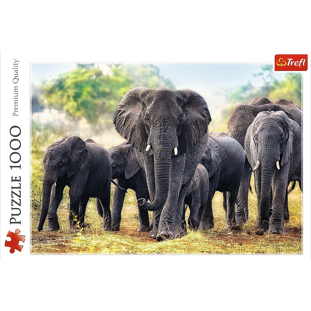 Trefl 1000 Piece Jigsaw Puzzle, African Elephants