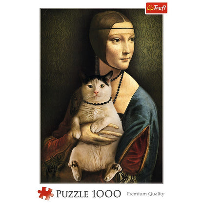 Trefl 1000 Piece Jigsaw Puzzle Lady with a Cat