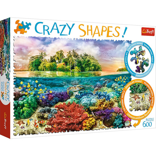 Trefl 600 Piece Crazy Shape Jigsaw Puzzle Tropical Island