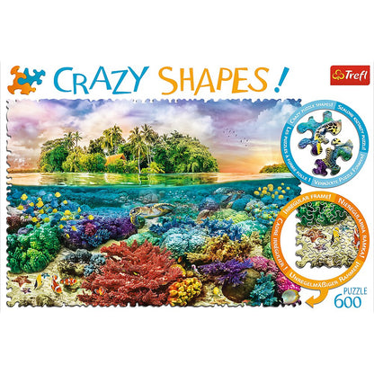 Trefl 600 Piece Crazy Shape Jigsaw Puzzle Tropical Island