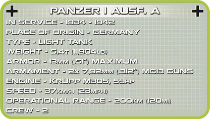 COBI Historical Collection Panzer I Ausf. A Tank