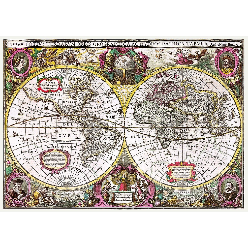Trefl 2000 Piece Jigsaw Puzzle, A New Land and Water Map of the Entire Earth, 1630