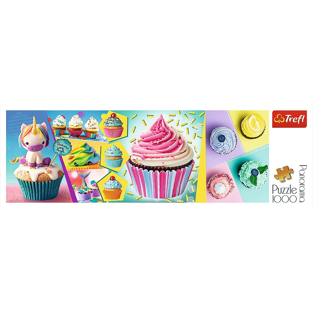 Trefl 1000 Piece Panorama Jigsaw Puzzle, Colourful Cupcakes