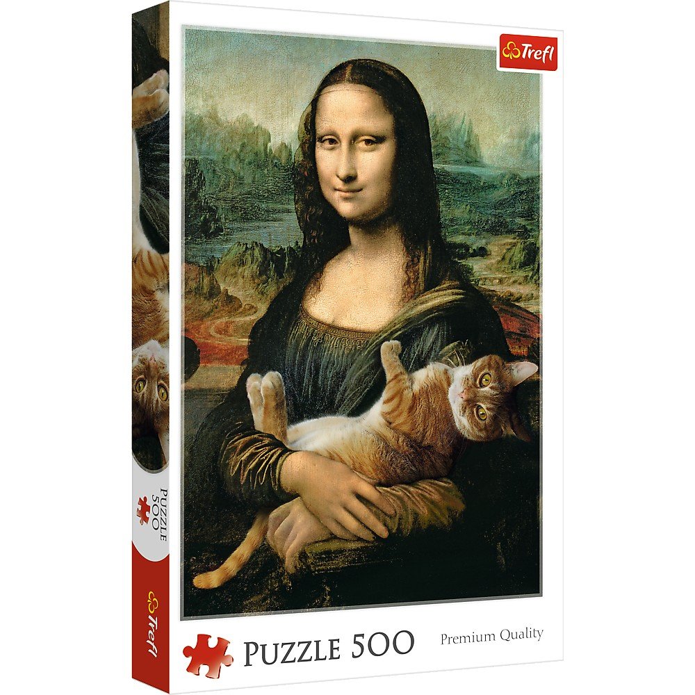 Trefl 500 Piece Jigsaw Puzzle, Mona Lisa and a Purring Kitty