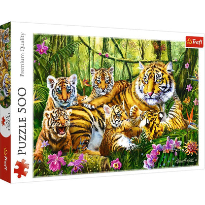 Trefl 500 Piece Jigsaw Puzzle, Family of Tigers