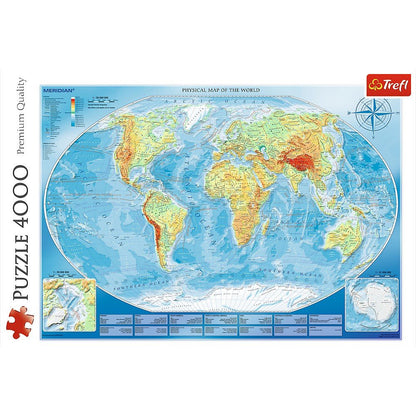 Trefl 4000 Piece Jigsaw Puzzle Large Physical Map of the World