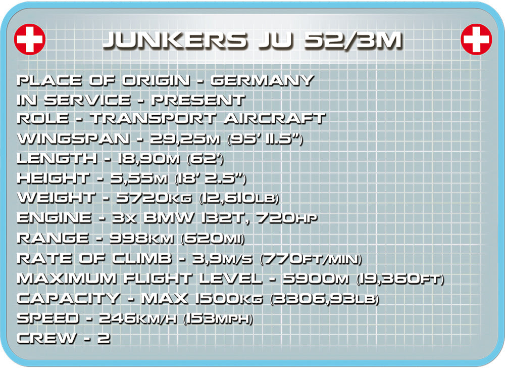 COBI Historical Collection Junkers Ju 52/3m