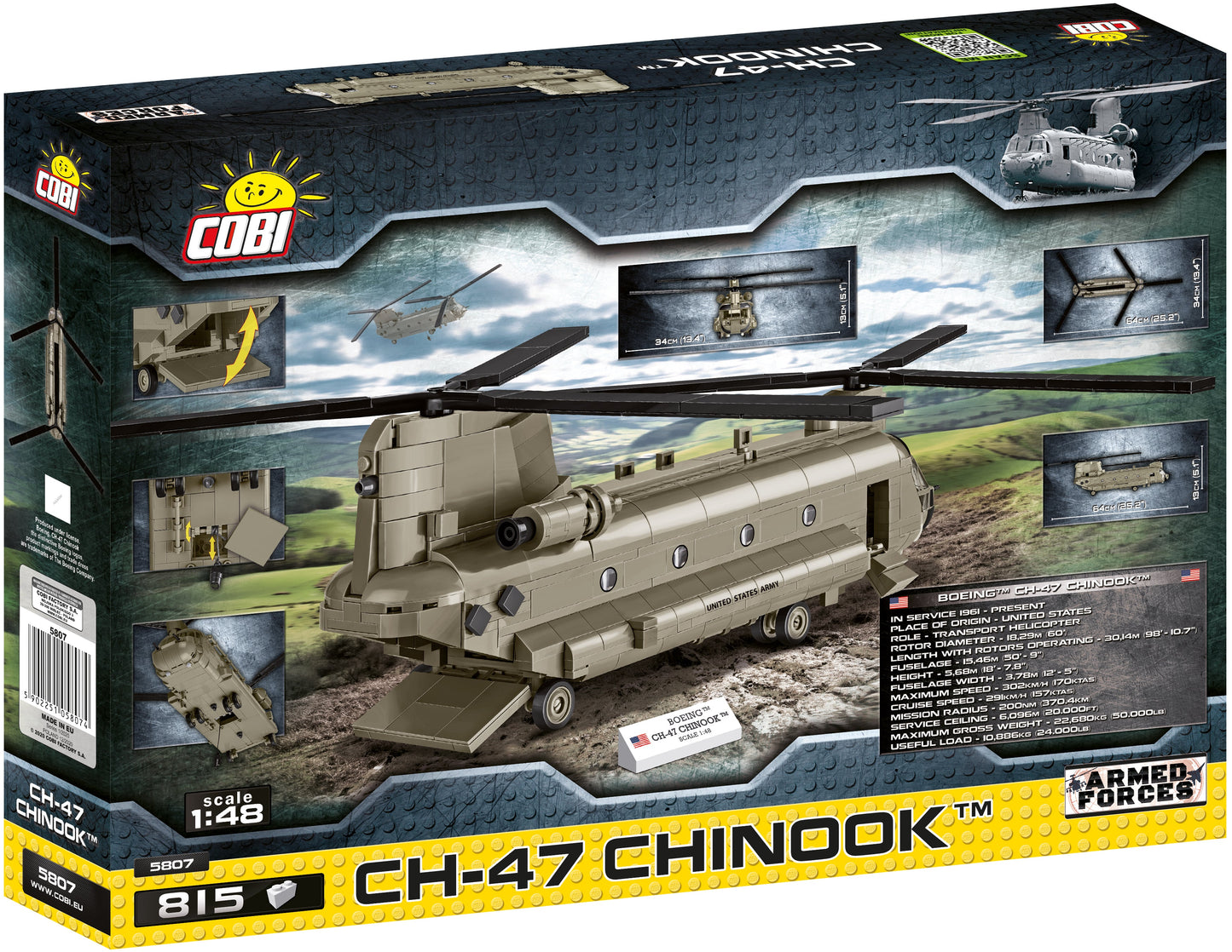 COBI Armed Forces CH-47 Chinook Helicopter