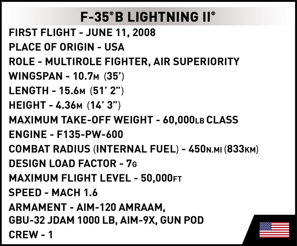 COBI Armed Forces F-35®B LIGHTNING II® Jet Plane