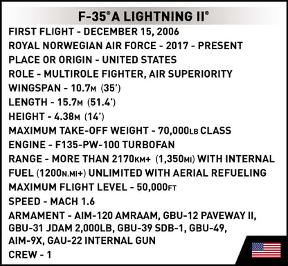 COBI Armed Forces F-35®A LIGHTNING II® Jet Plane