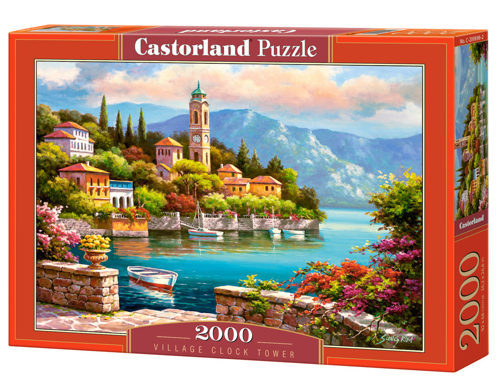Castorland Village Clock Tower 2000 Piece Jigsaw Puzzle