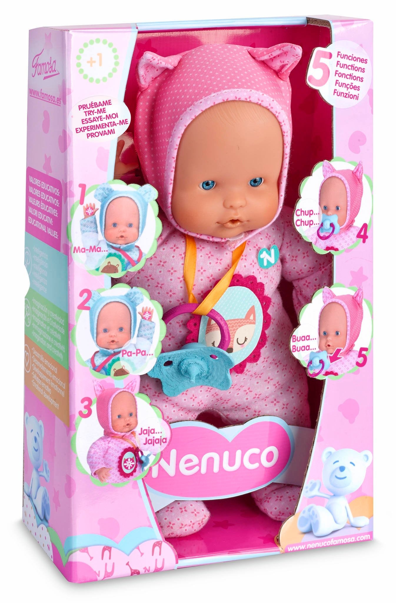 Baby Doll with Accessories Nenuco Sara Famosa (42 cm) Pink