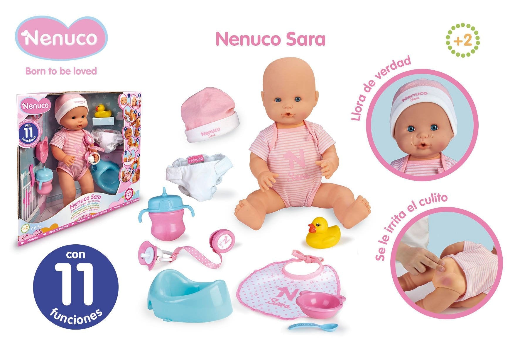 Baby Doll with Accessories Nenuco Sara Famosa (42 cm) Pink