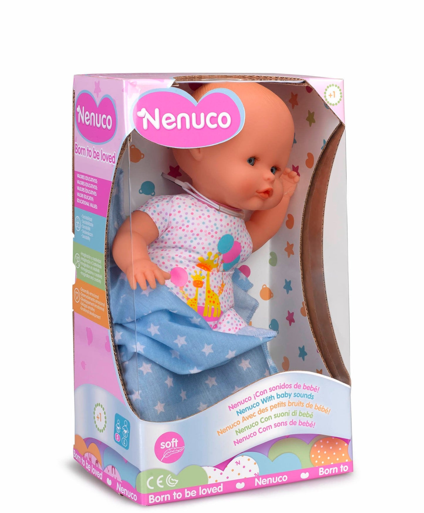 Nenuco Soft Baby Doll with Rattle Bottle