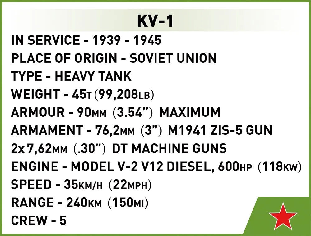 COBI Historical Collection: World War II KV-1 Heavy Tank