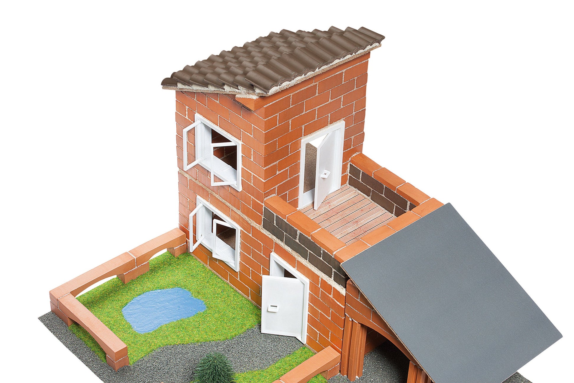 Teifoc Villa with Garage Brick Construction Set, 330+ Building Blocks,  Erector Set and STEM Building Toy