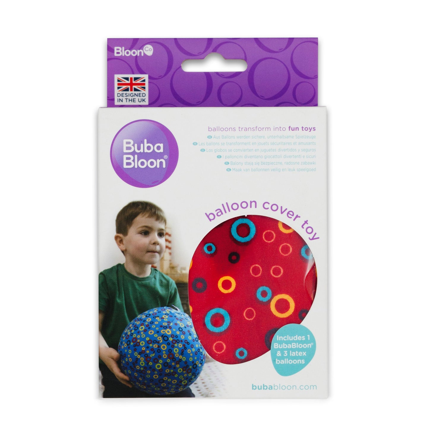 BubaBloon Circles Red Cotton Balloon Cover Toy